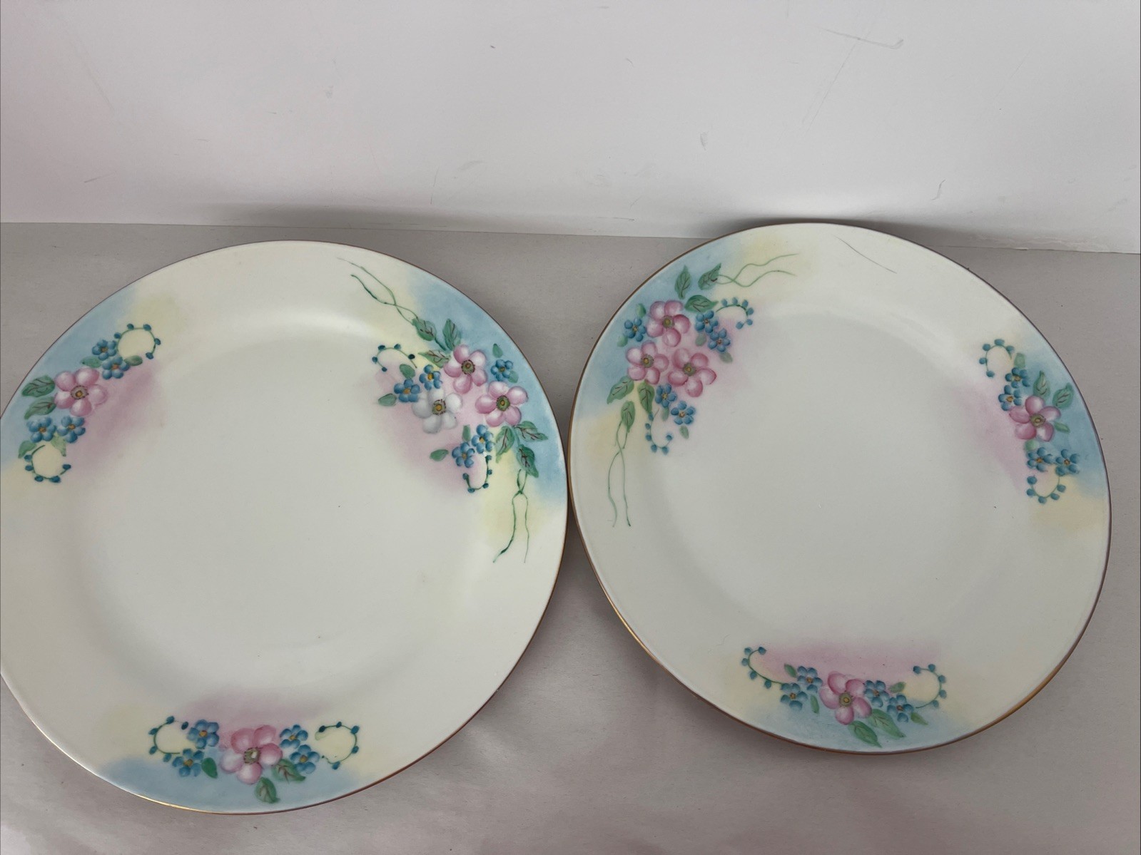 Salad/Dessert Plates Tirschenreuth 8.5” Floral Porcelain Set Of 2 Signed Bavaria