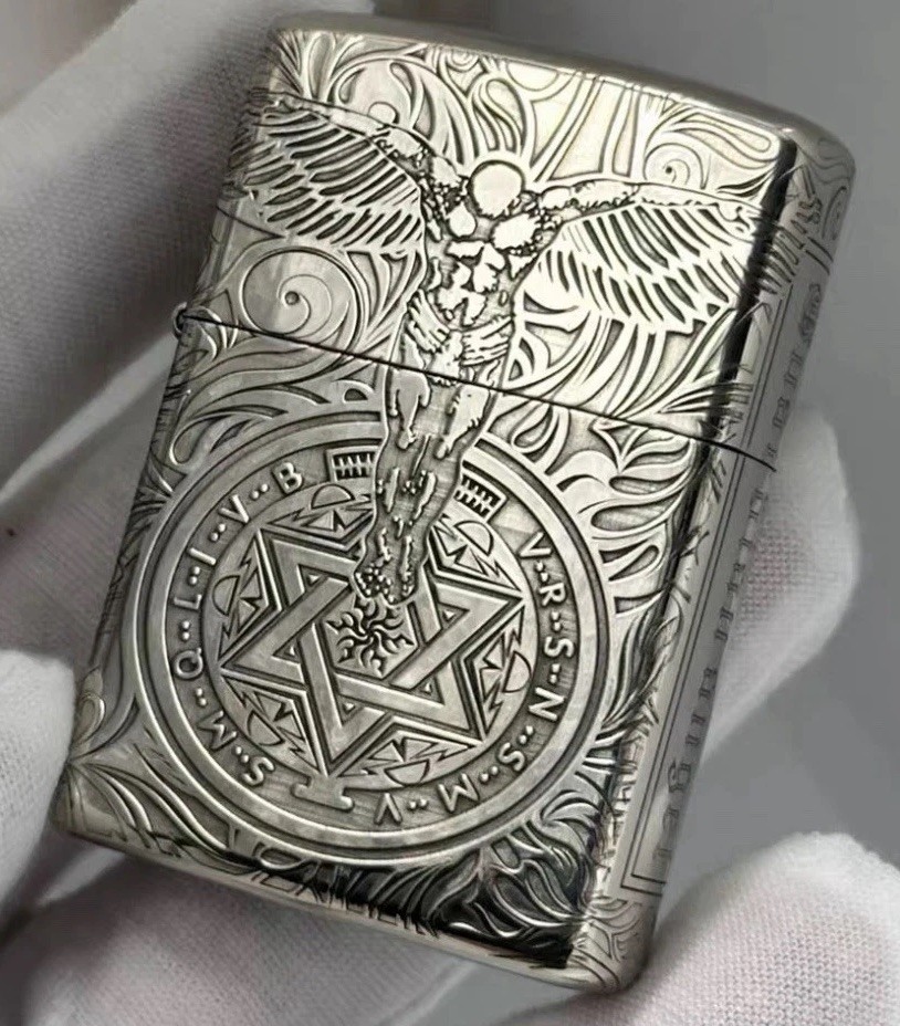 Constantine Guardian Angel wings zippo Lighter Silver 5 Sides In a New Box