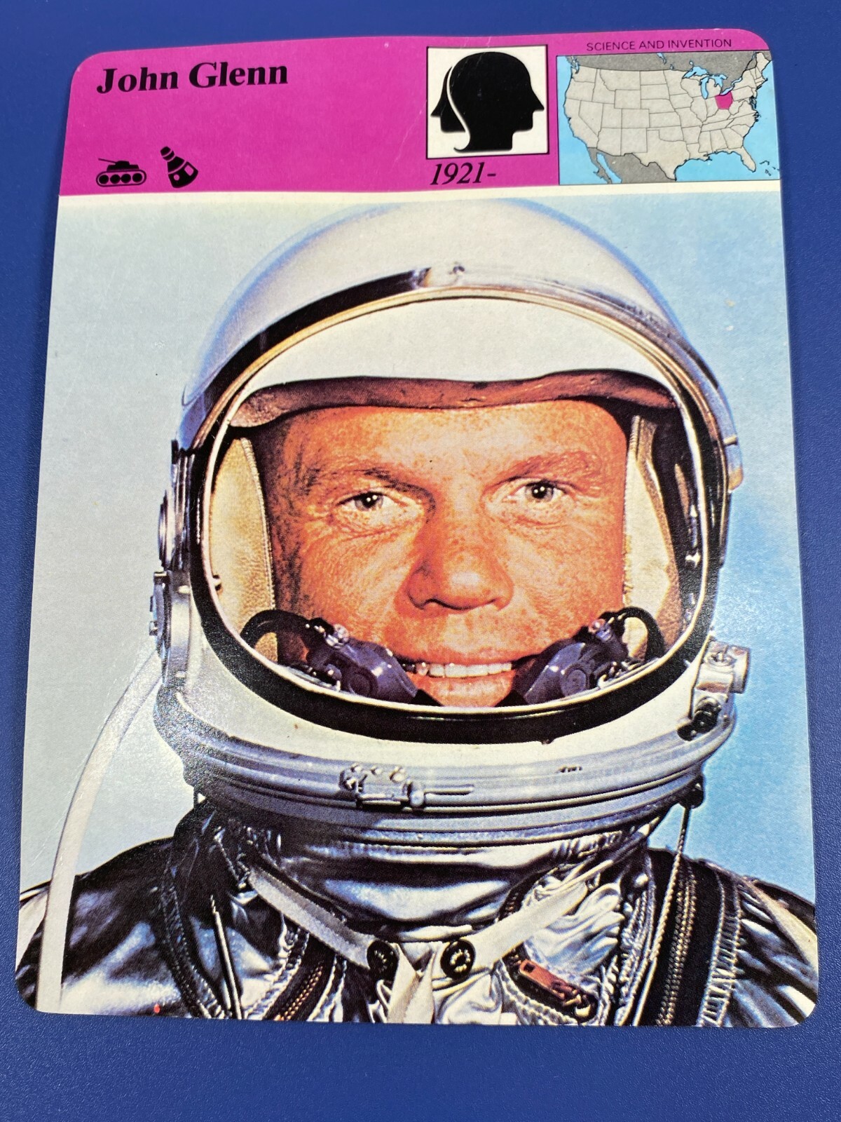 Vtg 1980 Panarizon Printed in Italy John Glenn Orbital Space NASA Trade Card