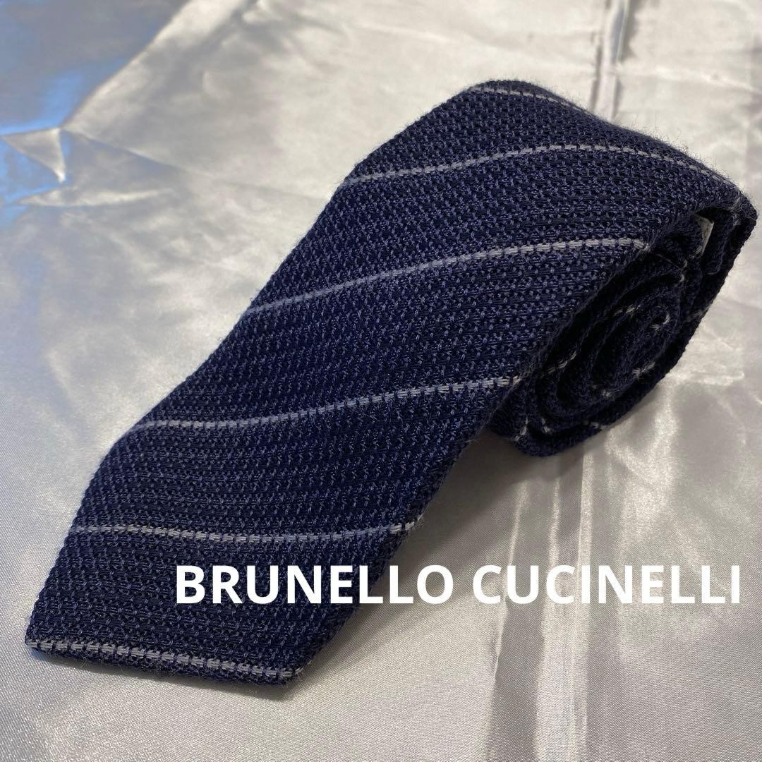 Brunello Cucinelli Men Accessoy Made In Italy Lana Wool Silk Luxury Regimental N