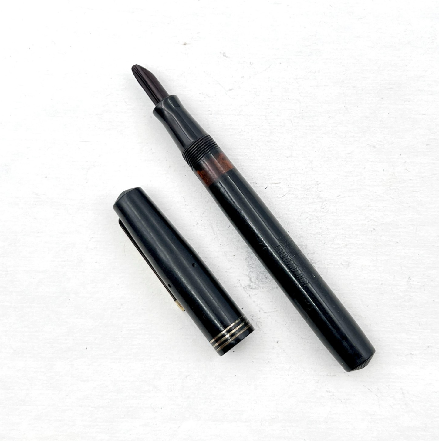 VTG Waterman Ink-Vue 2 Vacuum Lever Fountain Pen Black (No Nib) AS IS