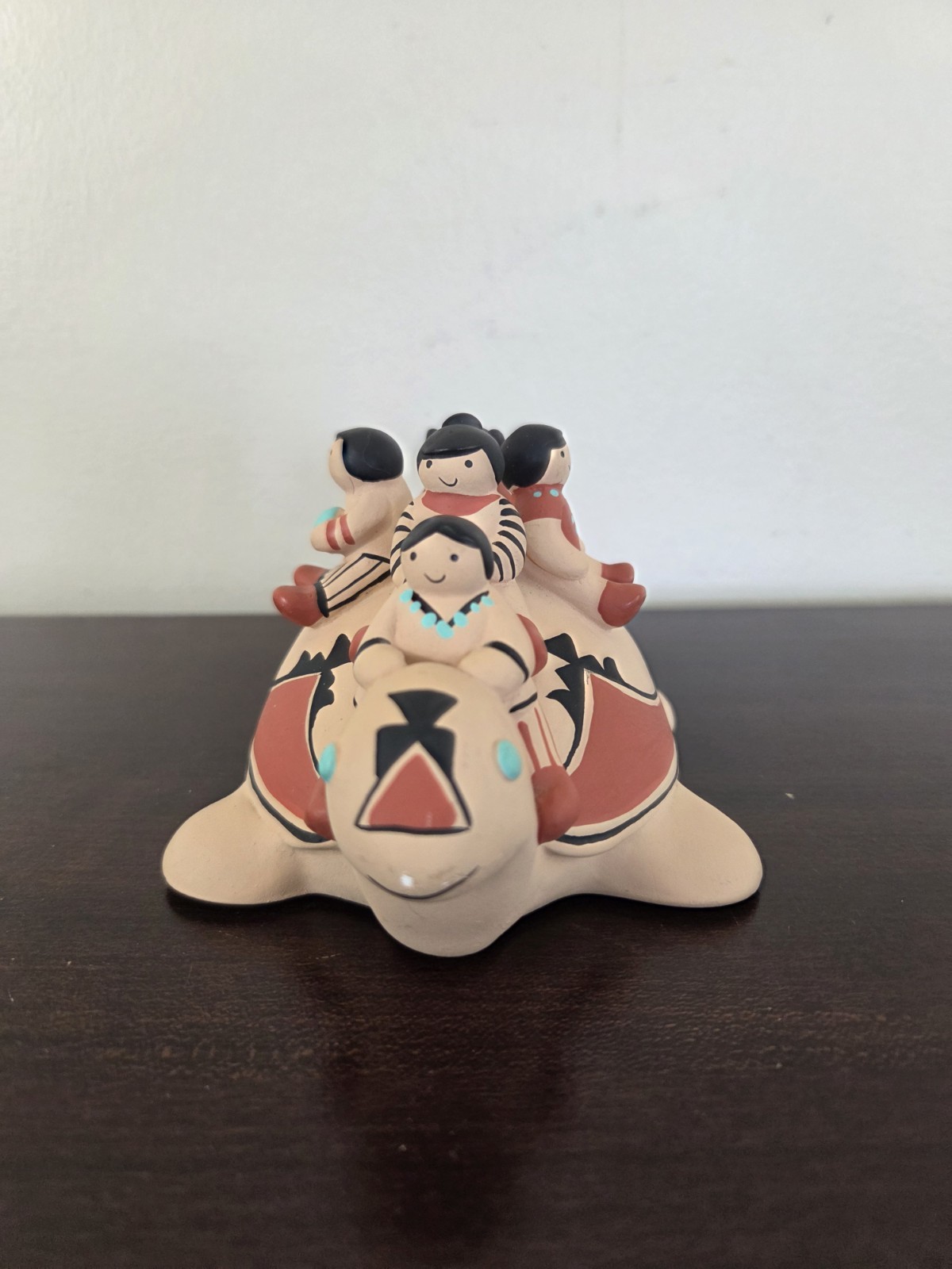 Vintage Teissedre Native American Storyteller Turtle Pottery Figurine 6 People Vintage Teissedre Native American Storyteller Turtle Pottery Figurine 6 People