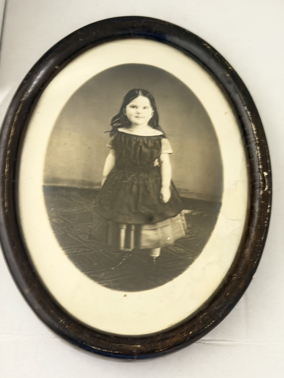 Antique Victorian Gothic Little Girl Unidentified-New England-Heavy Wear Frame