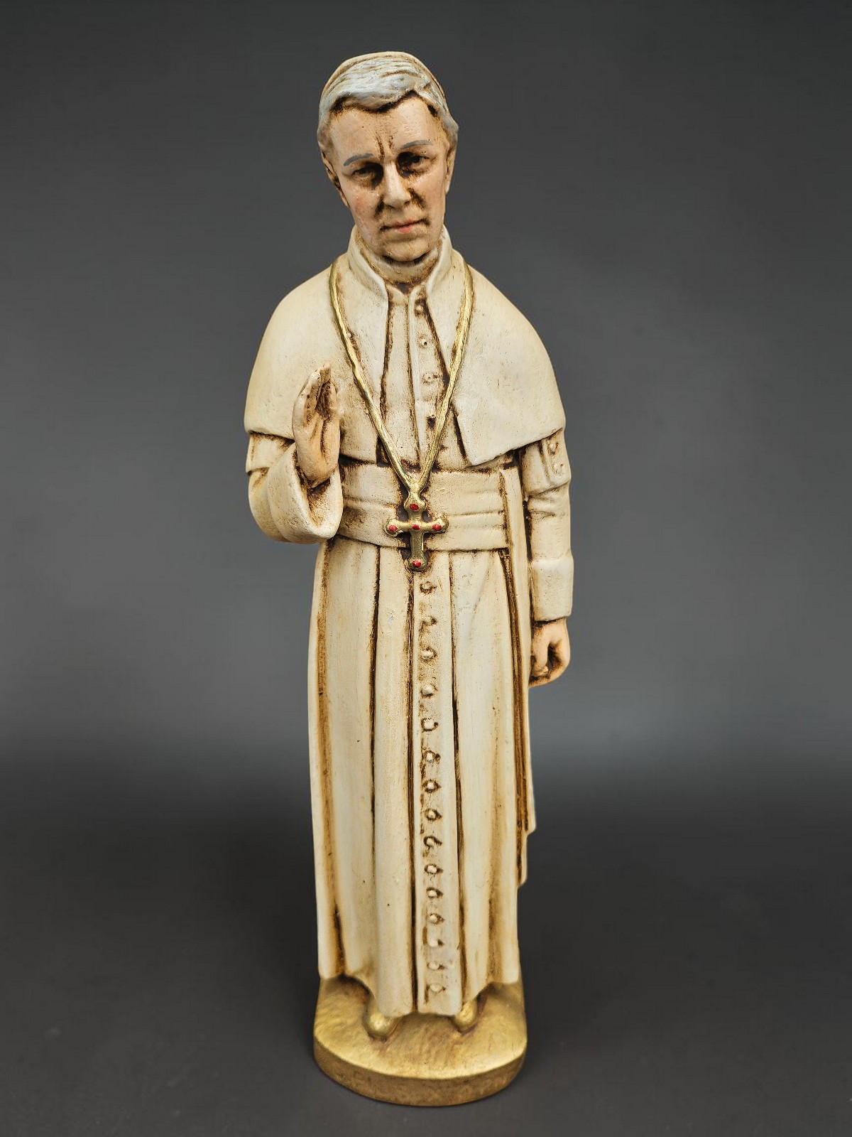 Vintage Saint Pope Pius X Statue religious signed art