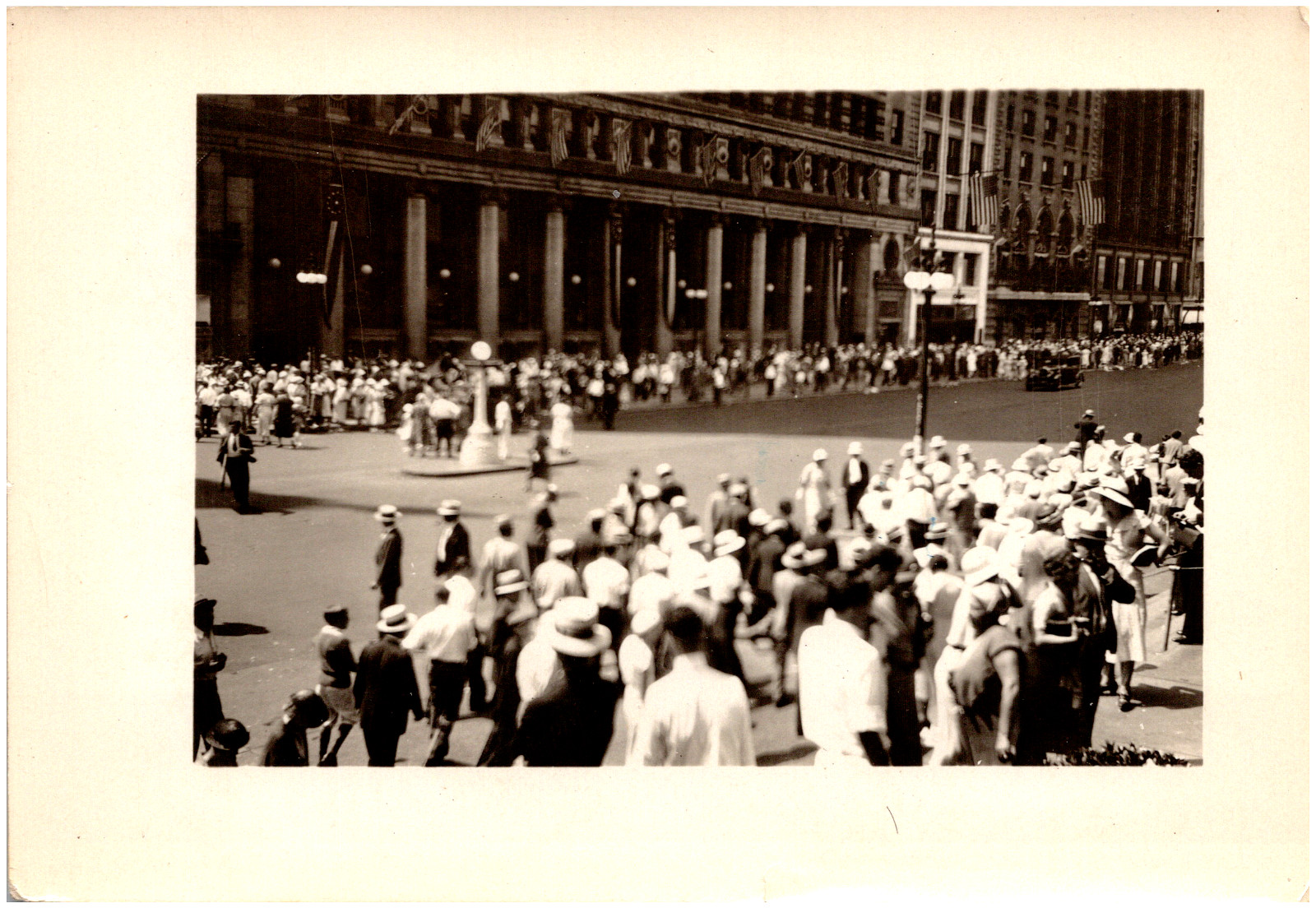 Street Scene on Michigan Boulevard Chicago Illinois Crowds 1920s Antique Photo