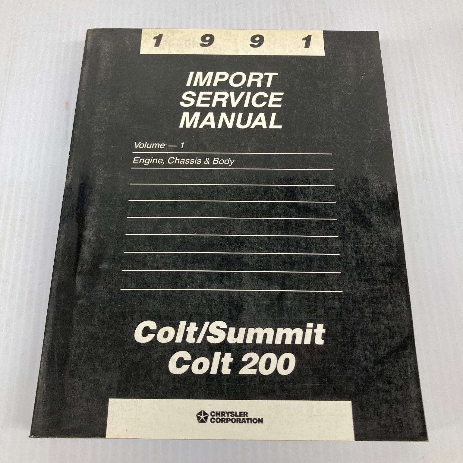 Colt/Summit Colt 200 Service Manual Chrysler 1991