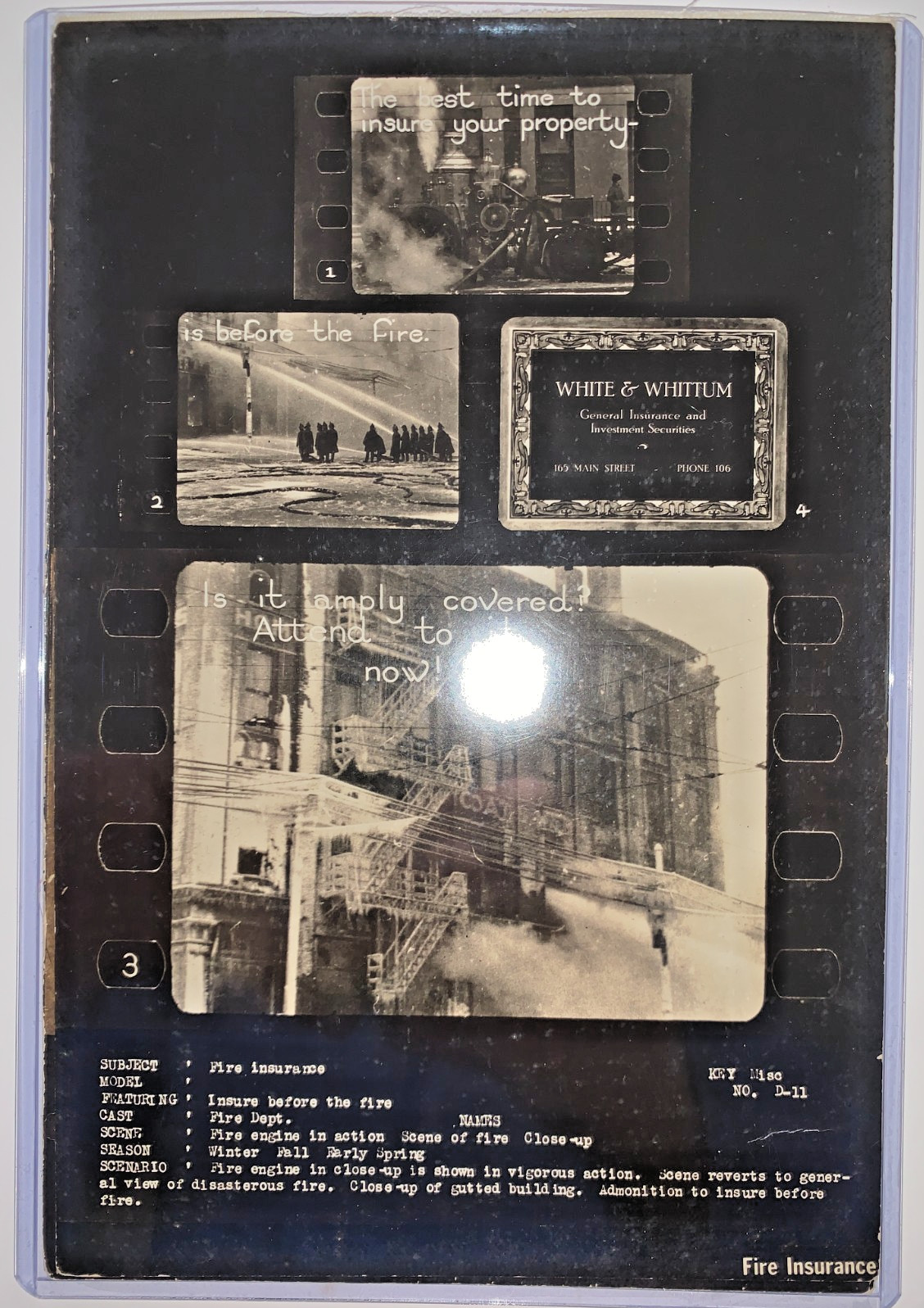 1920s White & Whittum 165 Main St. Saco, Maine Storyboard Silent Film Ad Proof