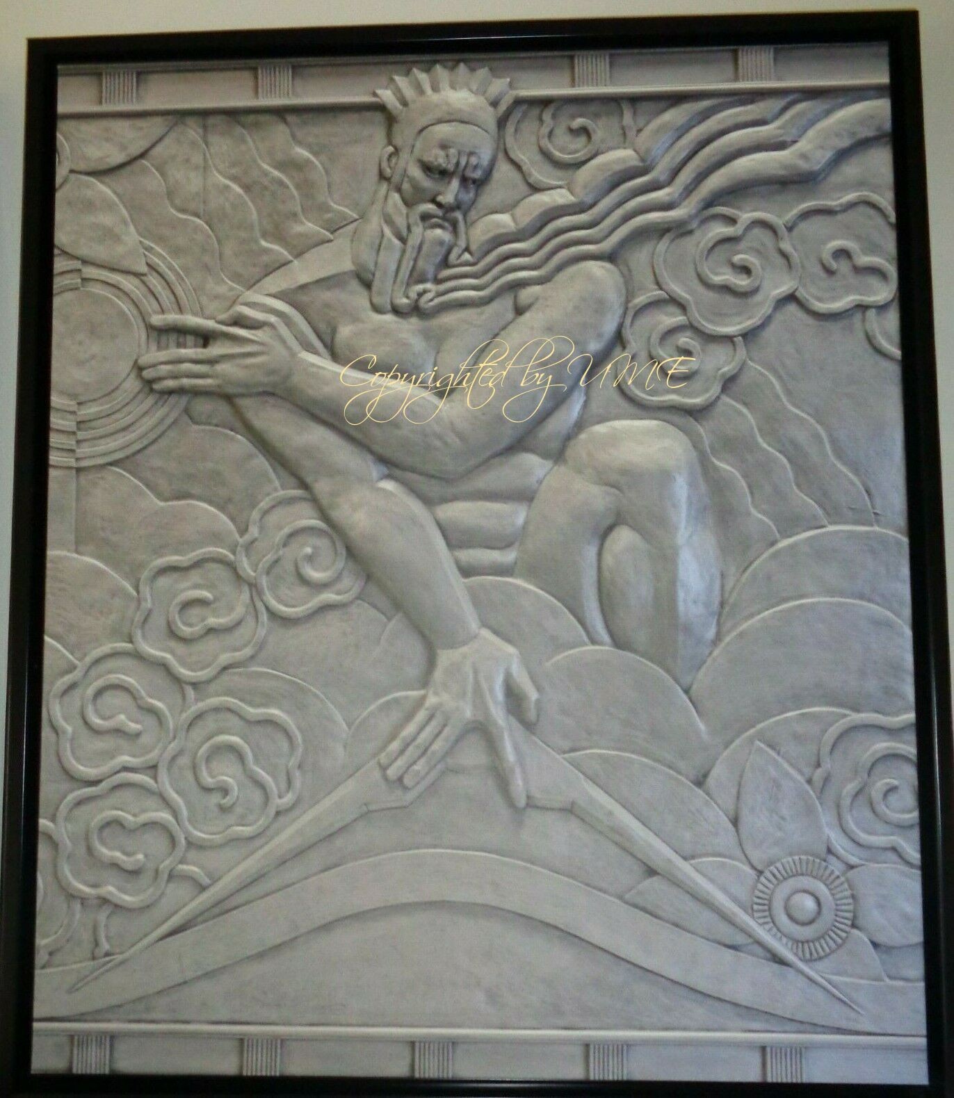 Contemporary True Canvas Art Deco Print Greek God- Zeus - 16 x 20 with 3D Effect