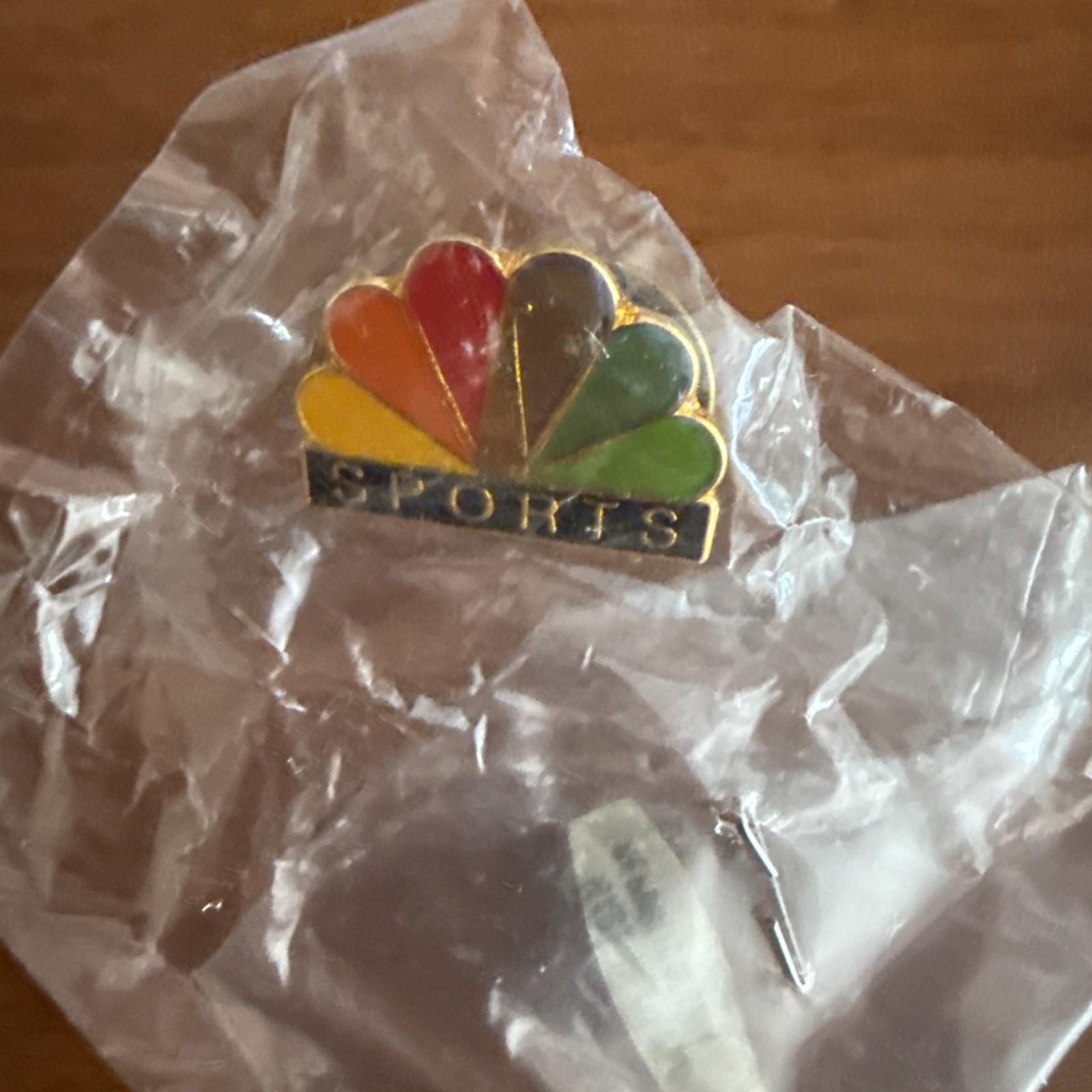 Vintage NBC Sports Peacock Logo Lapel Pin Enamel Rainbow Media TV SEALED Taiwan
