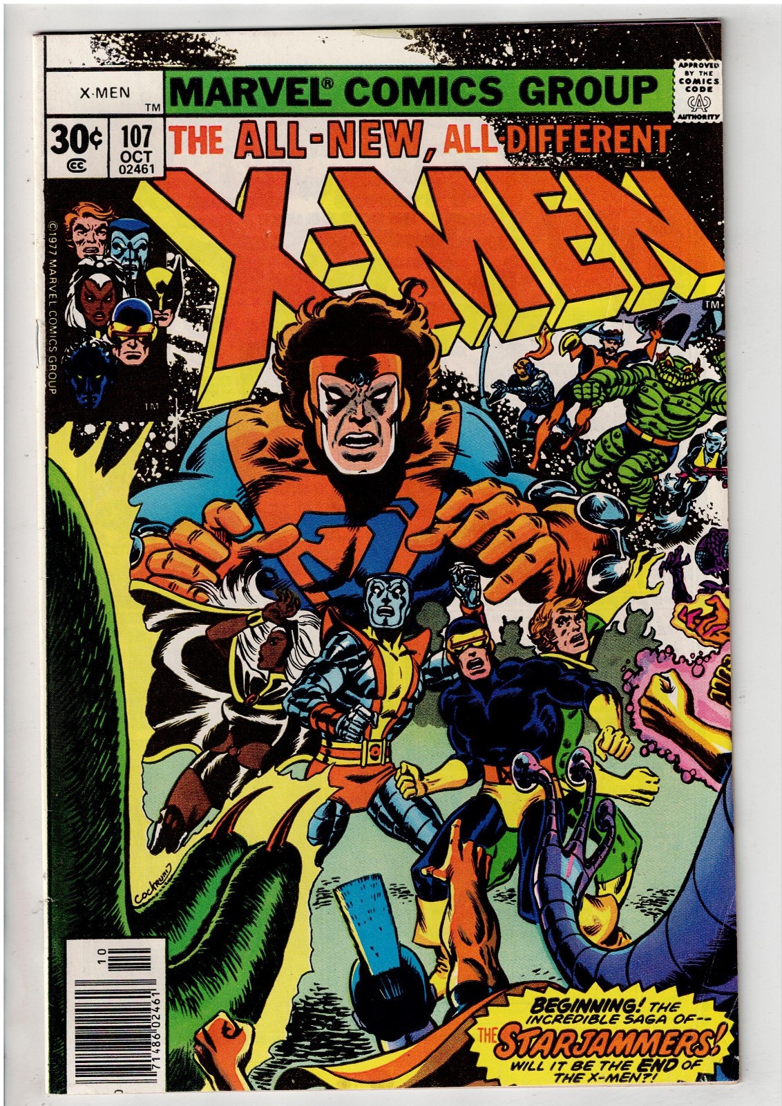 UNCANNY X-MEN #107 (1977) VF- 1ST FULL APP STARJAMMERS