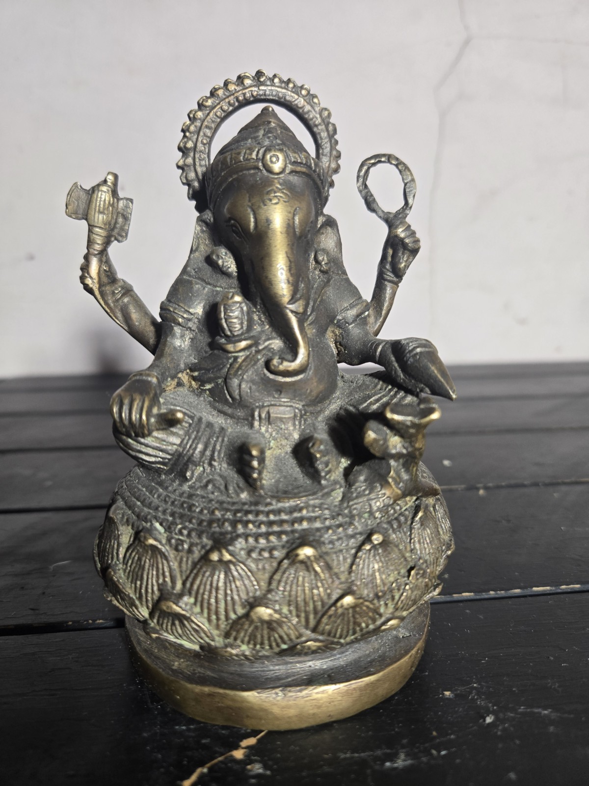 Brass Bronze Ganesh Ganesha Elephant Deity Heavy India 5.5\