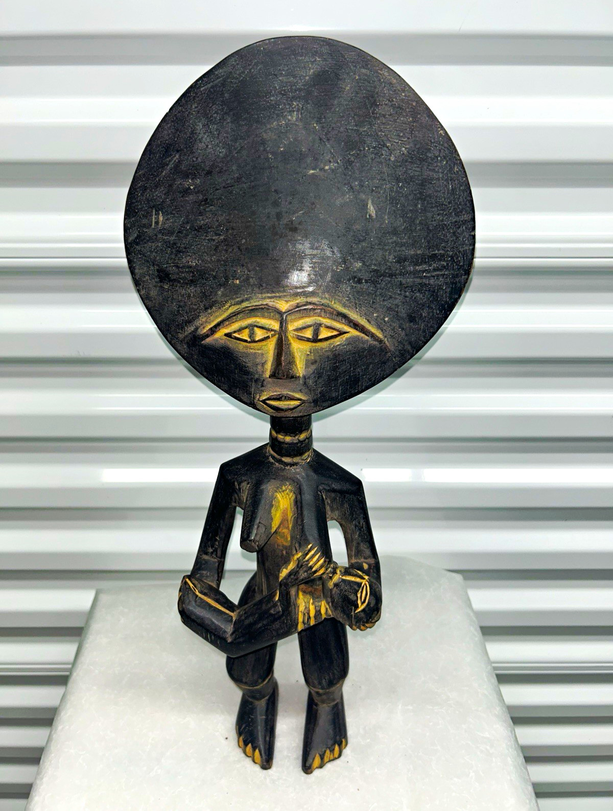 Authentic Hand Carved African Wooden Figure Sculpture Tribal Art