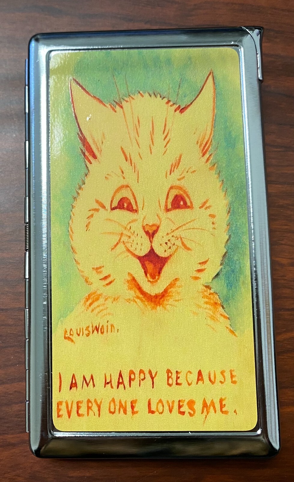 Cat Art LW Vintage Ad 100's Cigarette Case lighter ID Holder Wallet