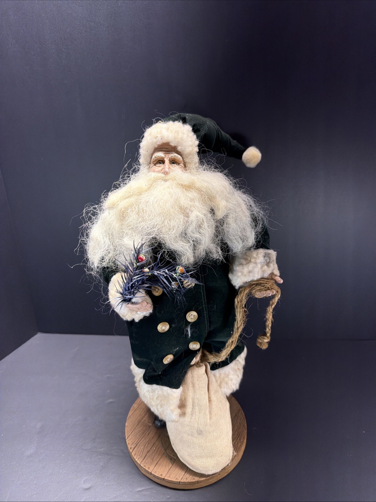 Unique Christmas Decor Standing Santa Claus 14.5” On Stand