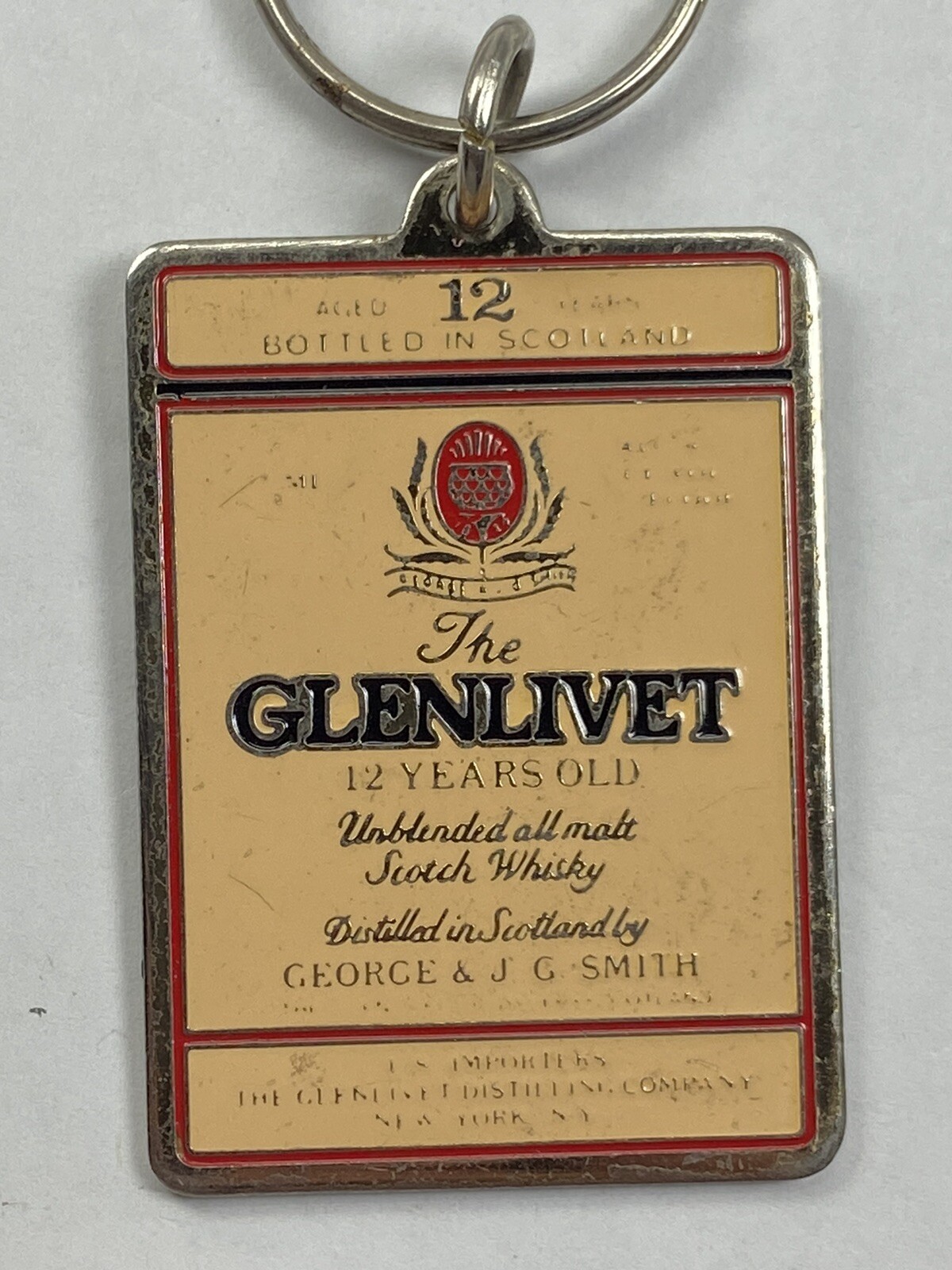 Glenlivet Distillery Scotland Scotch Whisky George & S.G. Smith Metal Keychain Glenlivet Distillery Scotland Scotch Whisky George & S.G. Smith Metal Keychain
