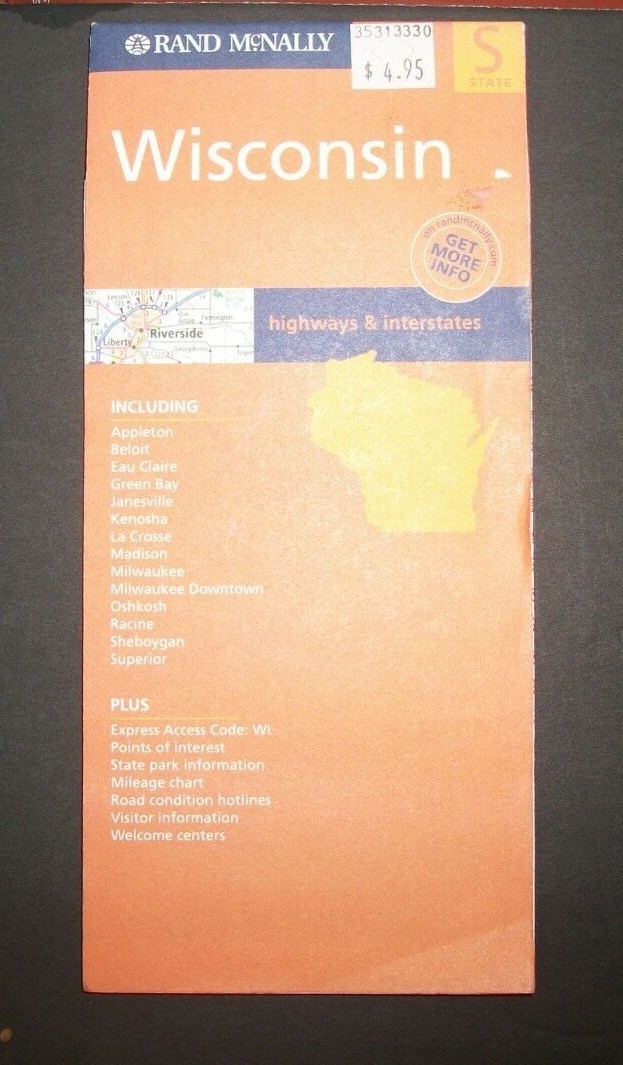WISCONSIN STATE Rand McNally 2004 Paper Folded Map NEW WISCONSIN STATE Rand McNally 2004 Paper Folded Map NEW