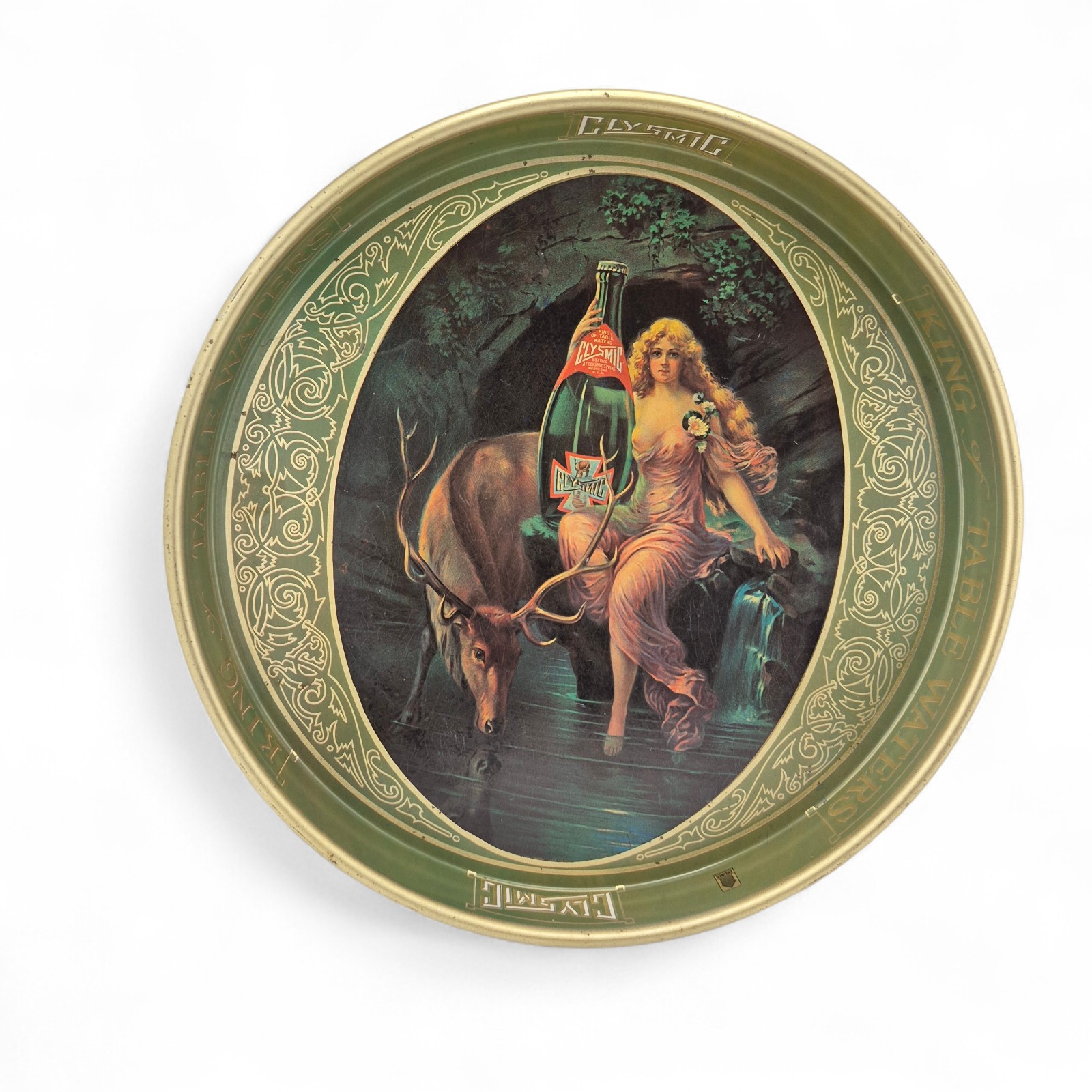 CLYSMIC WATER NYMPH SERVING TRAY BAR KING OF TABLE WATERS BEER ADVERTISING