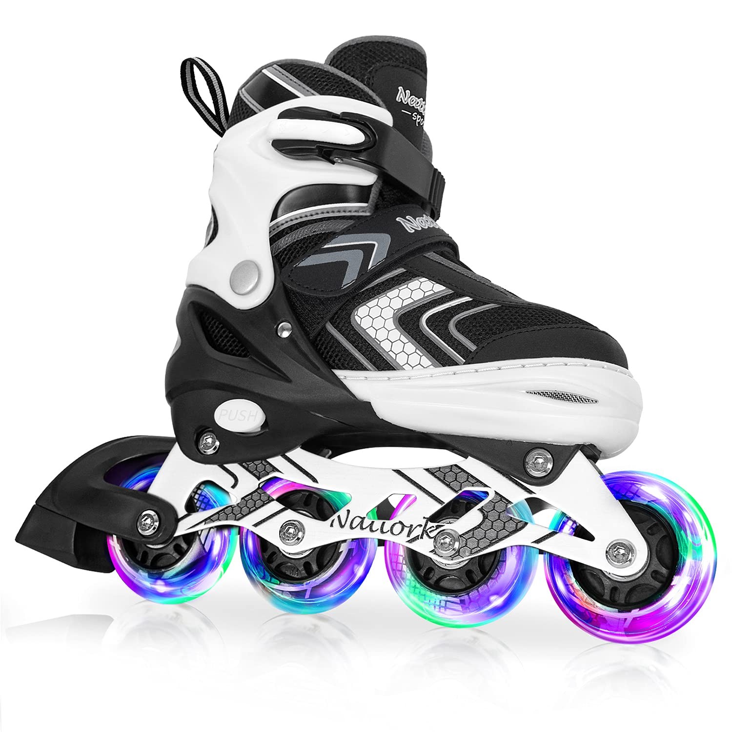 Nattork Adjustable Inline Skates for Kids Boys Girls Light up Wheels