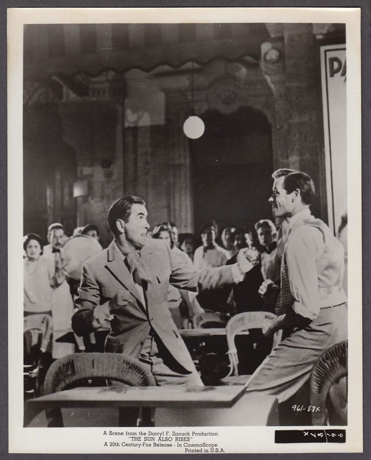 Mel Ferrer Tyrone Power fistfight Sun Also Rises 8x10 photo 1957