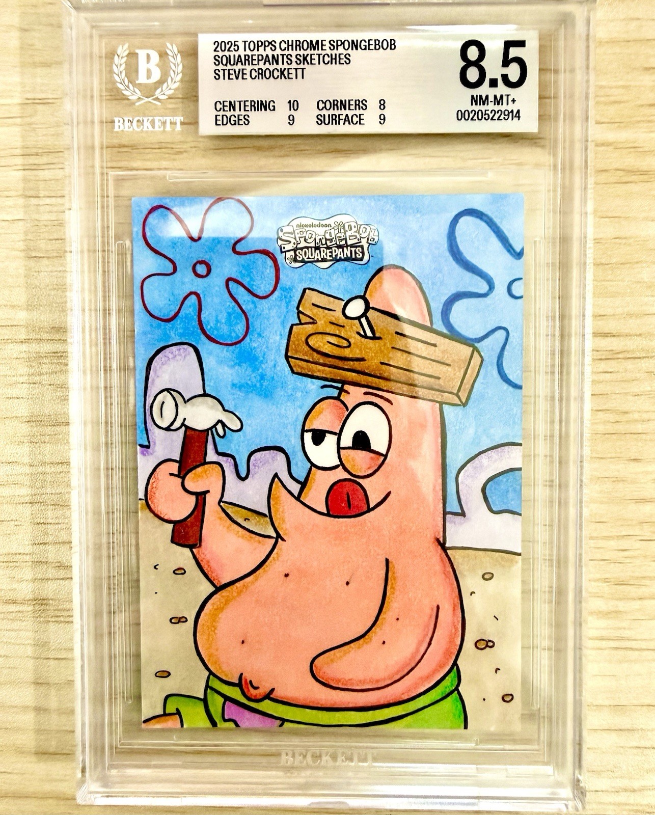 Patrick Star 2025 Topps Chrome SpongeBob SquarePants Sketch 1/1 Crockett Auto