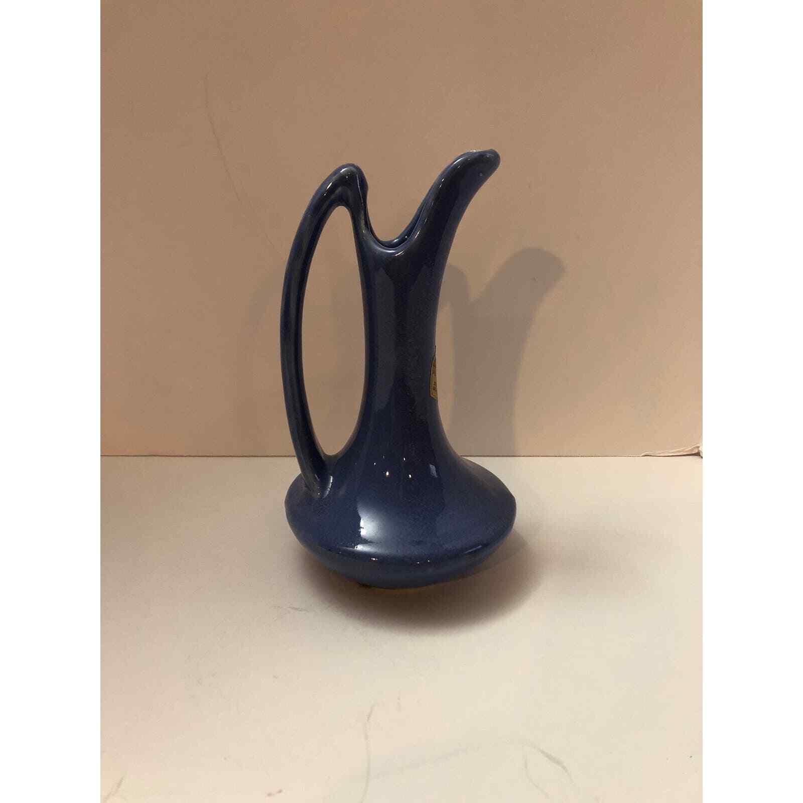 Vintage Periwinkle Blue Niloak Pottery Pitcher Bud Vase