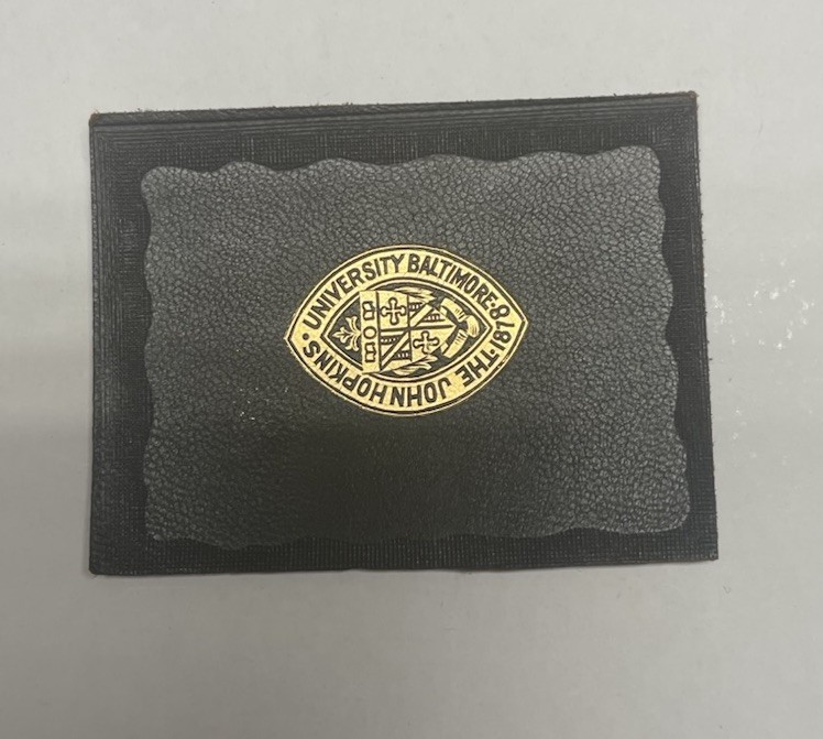 Vtg 1910s University Baltimore The John Hopkins Tobacco Leather Premium Patch