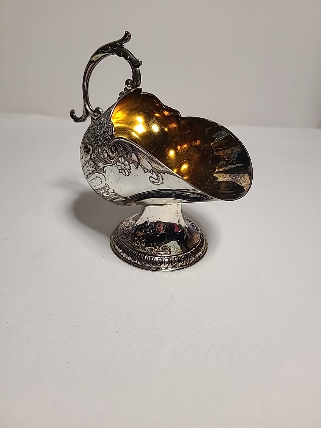 Vintage Sugar Scuttle E.P.ZINC Silverplate Alloy Japan 