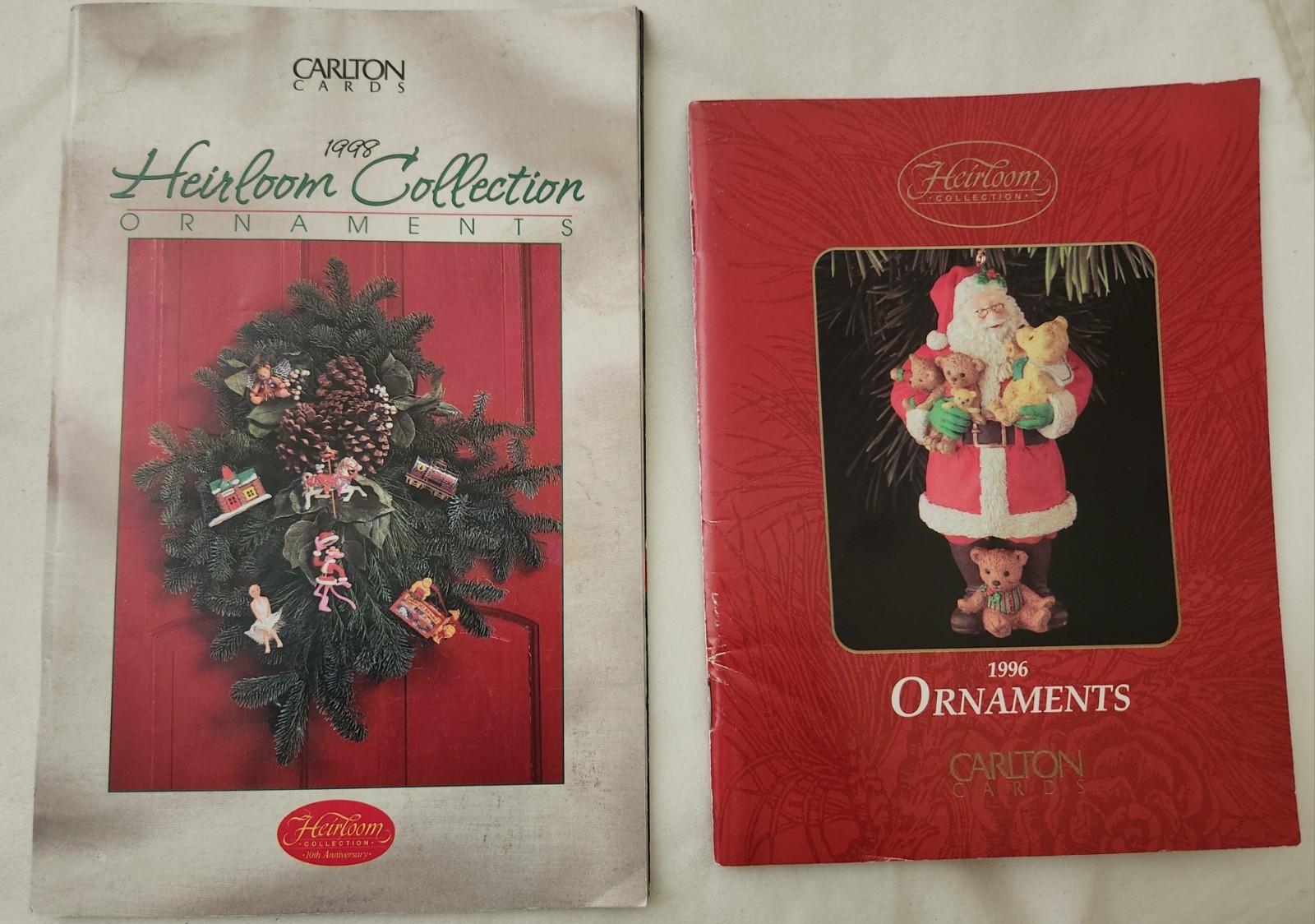 Carlton Cards 1998 & 1996 Heirloom Collection Ornament Catalogs