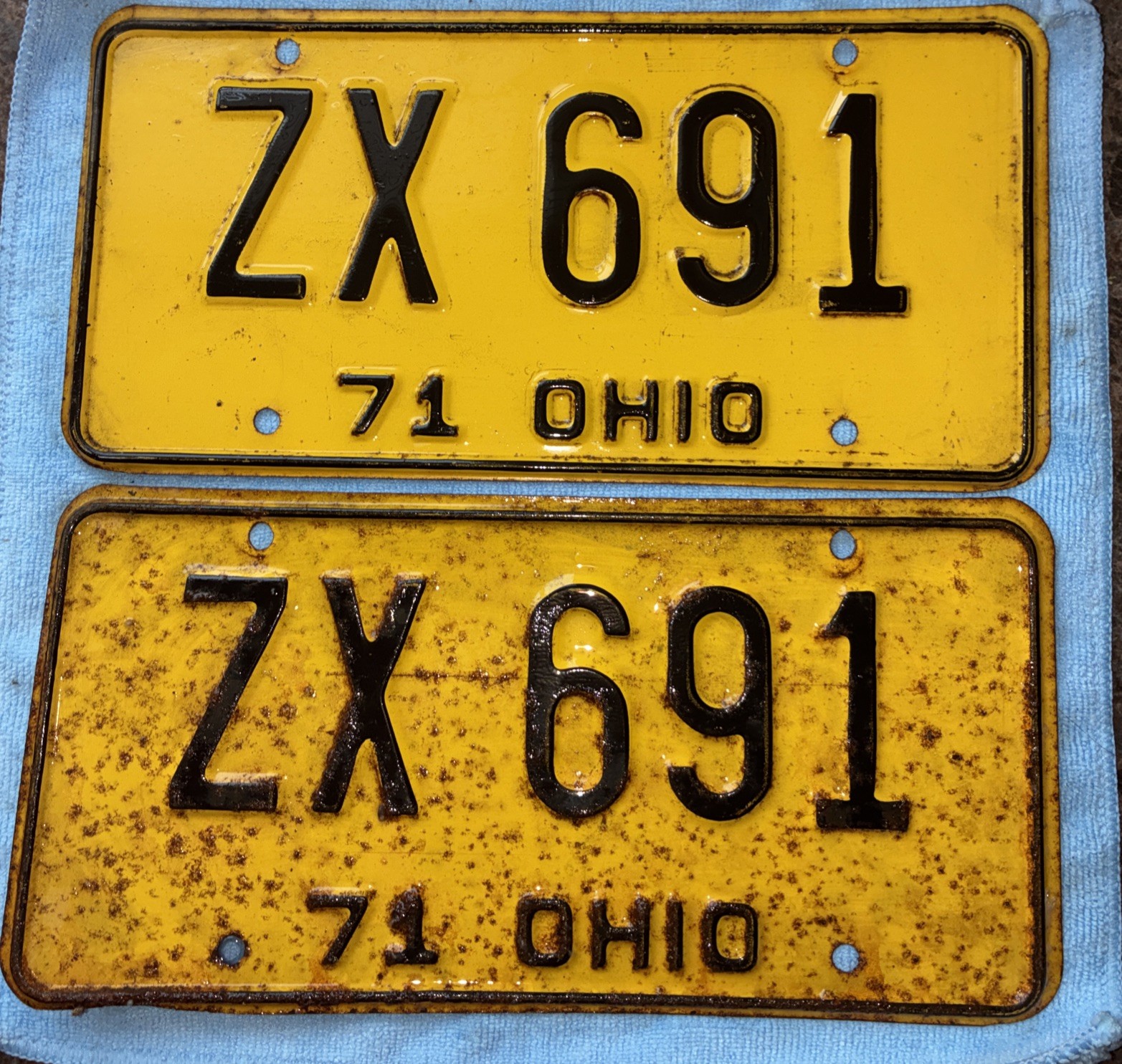 Vintage 1971 Ohio License Plates