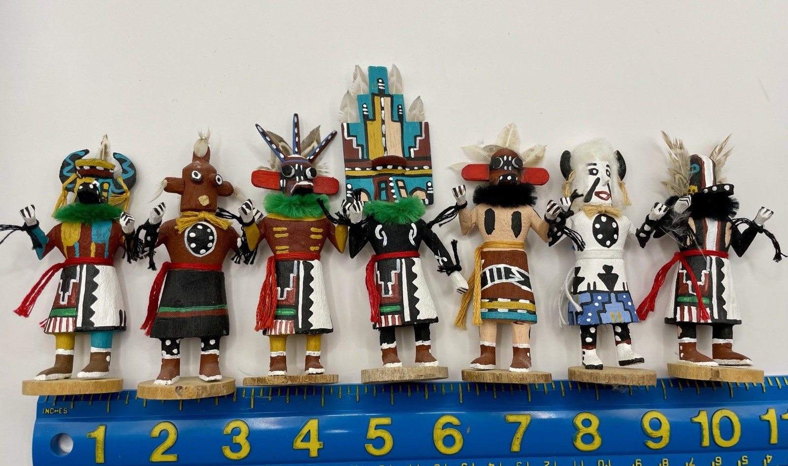 Vintage Small HOPI Kachinas (Lot of 7) 3-4” Signed Native American Handmade ARIZ Vintage Small HOPI Kachinas (Lot of 7) 3-4” Signed Native American Handmade ARIZ