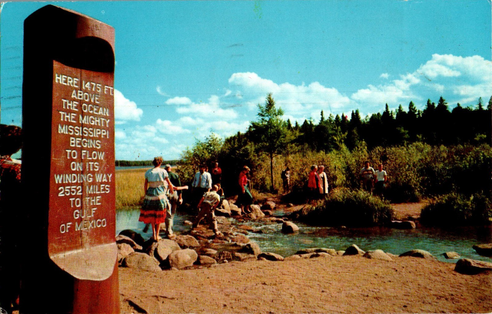 Headwaters of the Mississippi River, Itasca State Park, Minnesota MN 1962 chrome