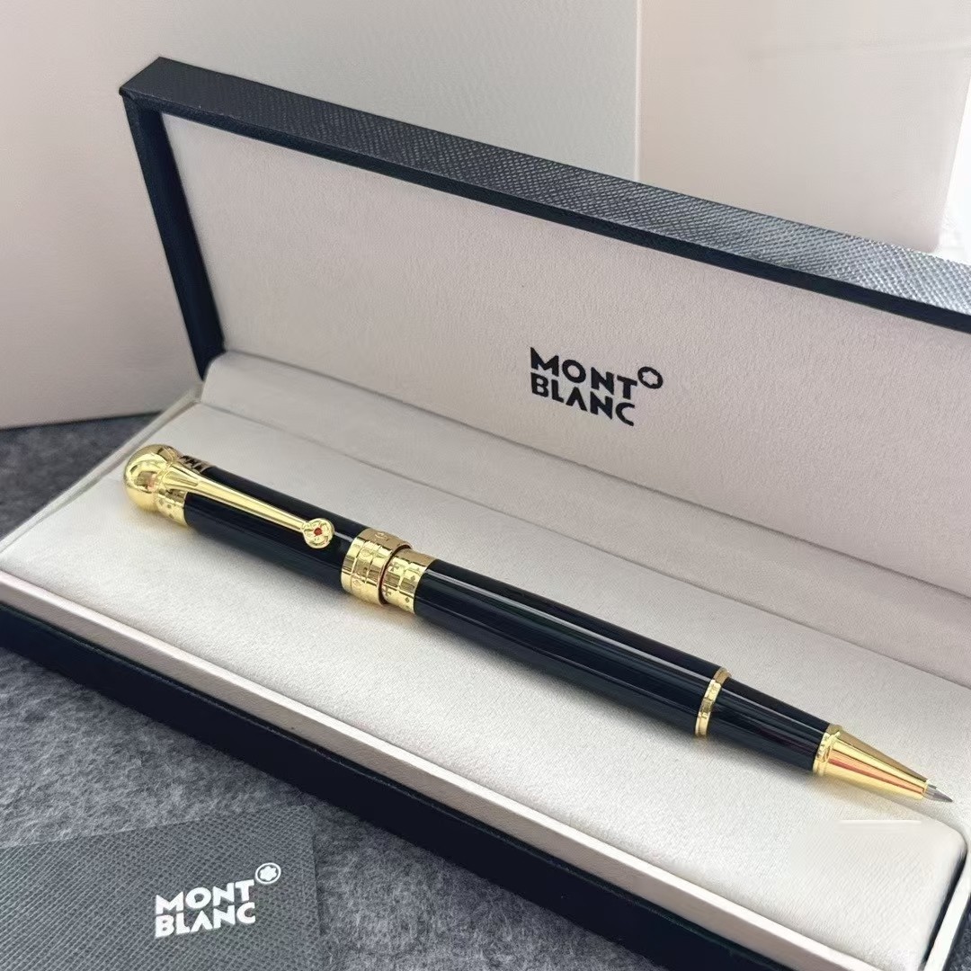 M.B Rollerball Pen Black/Gold Trim w/ Gift Box VIP Gift Rare