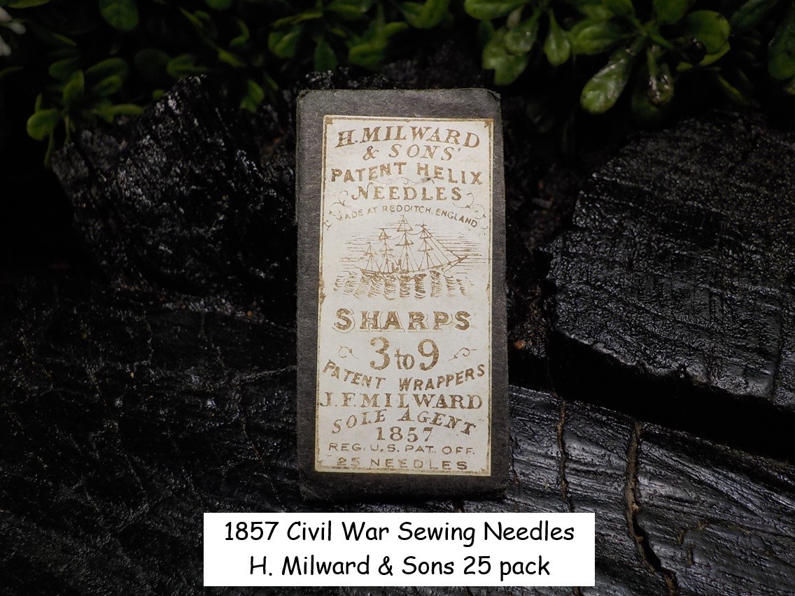 Old Rare Vintage Antique Civil War Relic 1857 H Milward Sharps 25 Sewing Needles Old Rare Vintage Antique Civil War Relic 1857 H Milward Sharps 25 Sewing Needles