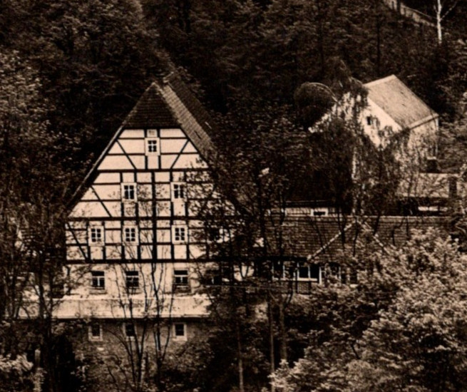 * Antique RPPC Keppmuhle Bie Hosterwitz-Pillnitz Flour Mill Keppbach River DDR