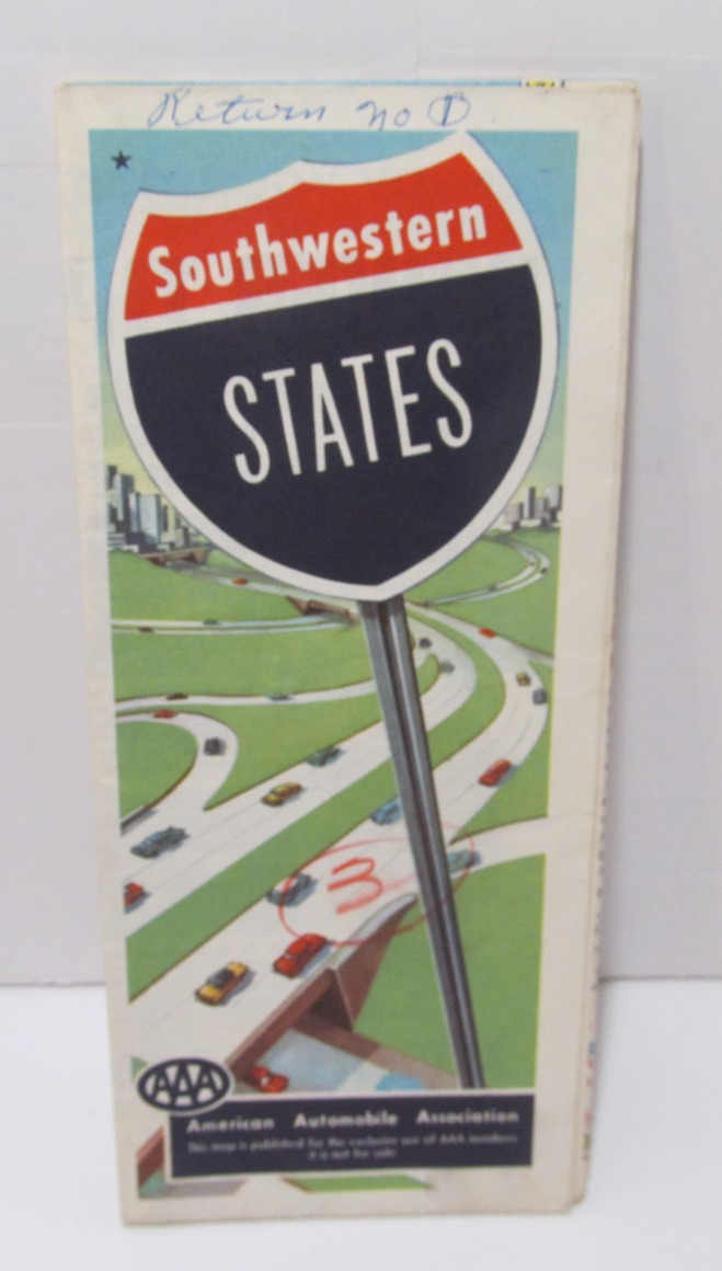 Vintage 1950\'s AAA Southwestern United States Map