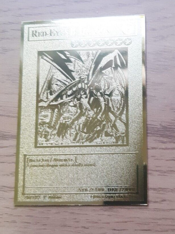 YuGiOh - Red Eyes Black Dragon - Golden Metal Card YuGiOh - Red Eyes Black Dragon - Golden Metal Card