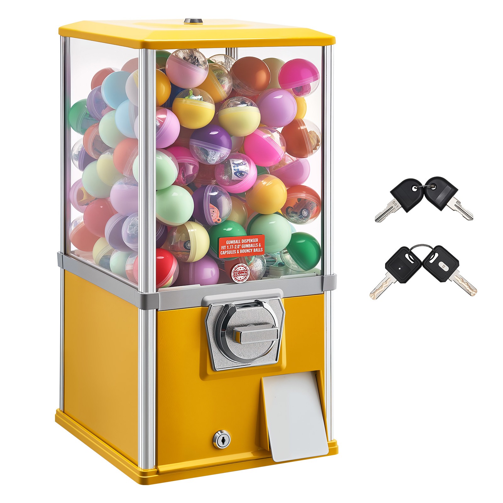 Uimoso 21-Inch Gumball Machine Candy Dispenser with 25-Cent Coin Mechanism