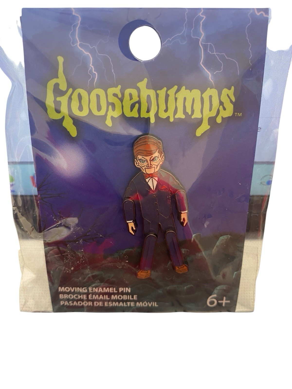 Loungefly Goosebumps Night of the Living Dummy Slappy hinged moving enamel pin
