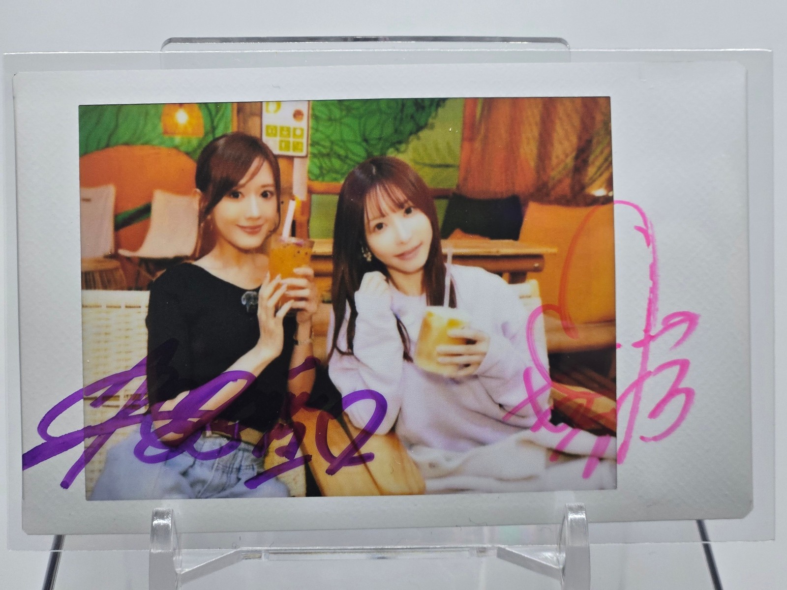 Amatsuka Moe 天使もえ & Kijima Airi 希島あいり Autographed Instax Signed Cheki Photo JAV