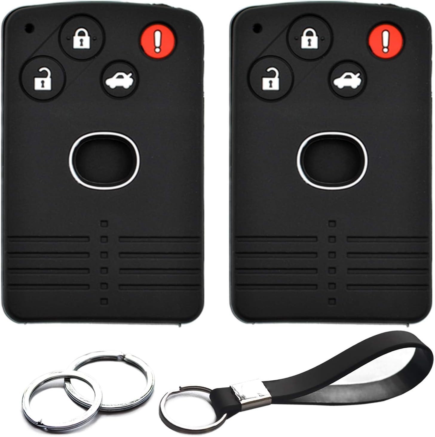 2pcs Fit for Mazda CX-7 CX-9 MX-5 Miata RX-8 Smart Card 4 Buttons Key Black 2pcs Fit for Mazda CX-7 CX-9 MX-5 Miata RX-8 Smart Card 4 Buttons Key Black