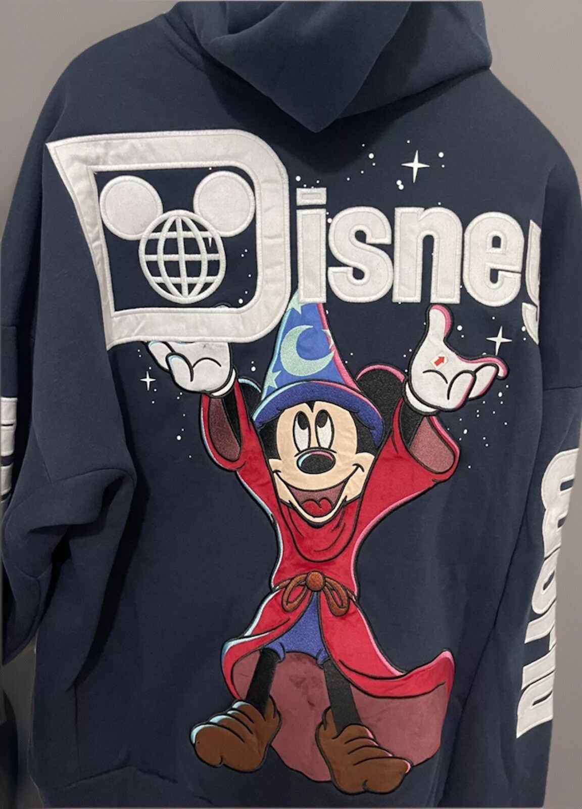 2025 Walt Disney World Sorcerer Mickey XL Navy Zip Hoodie Sweatshirt Adult