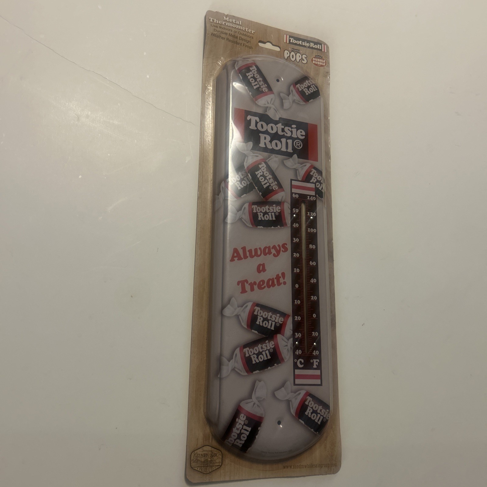 Tootsie Roll Reproduction Metal Thermometer 