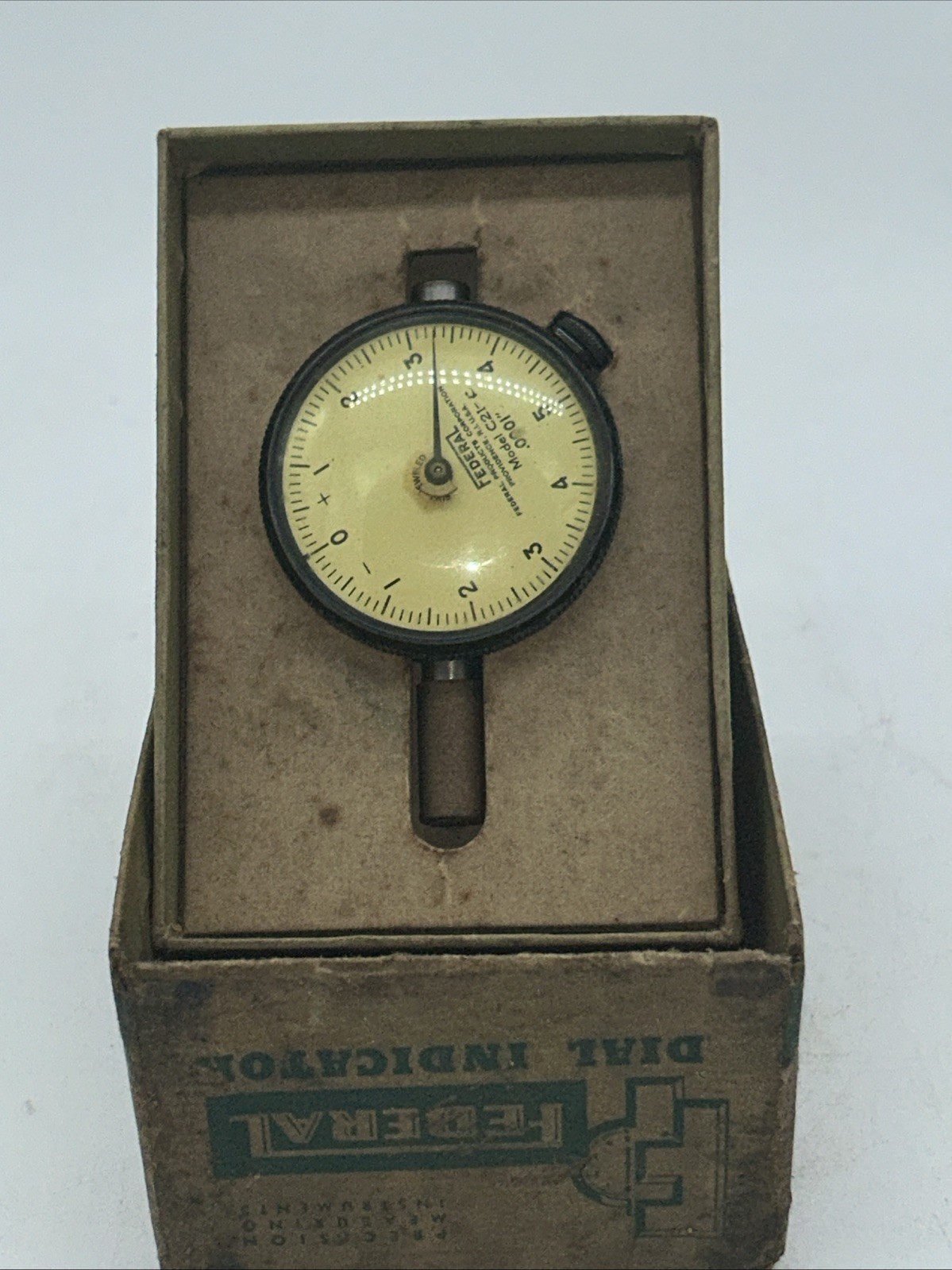 Vintage Federal Model C21-C Dial Indicator .0001” Tested With Box