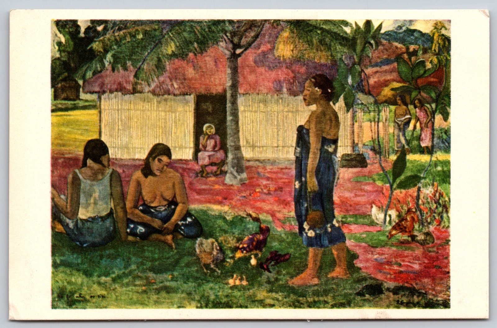 Paul Gauguin Oh you\'re Jealous Painting Art Institute Chicago Postcard PC267