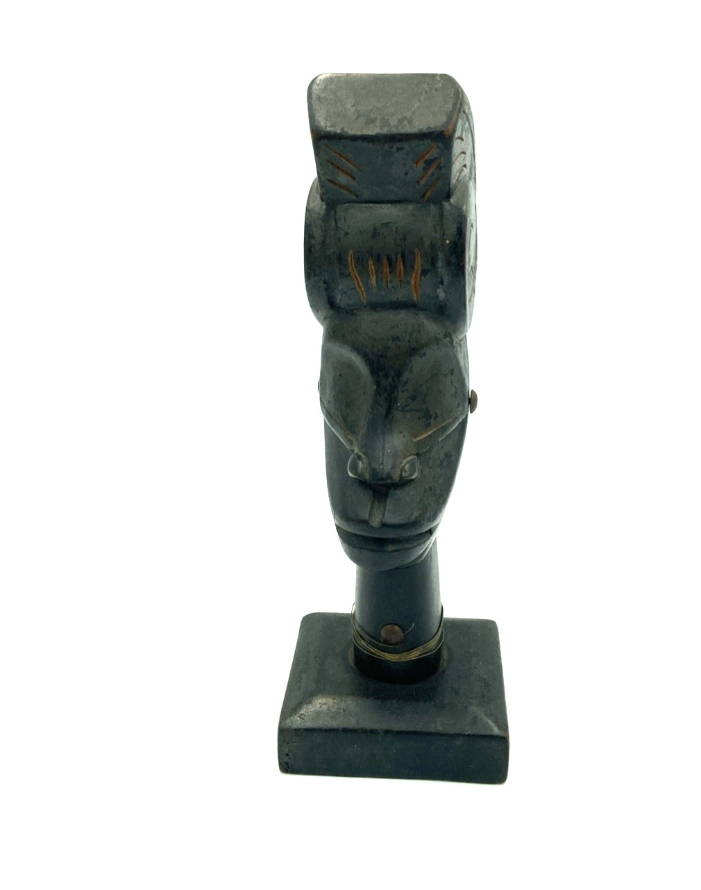 Vtg Hand Carved Solid Wood Africa Tribal Woman Head Statue Bust 9\