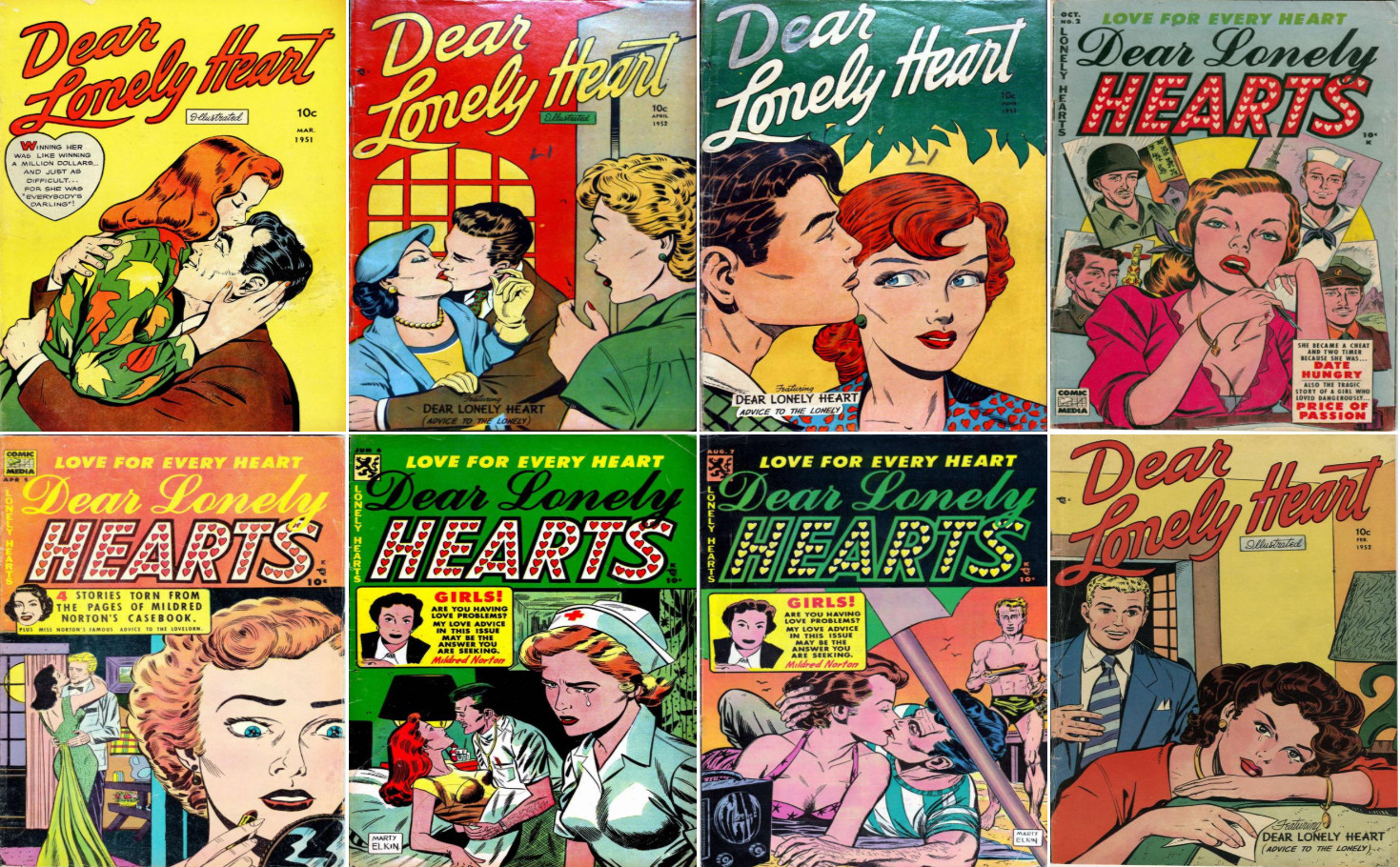 1951 - 1954 Dear Lonely Heart and Lonely Hearts Comic Package - 8 eBooks on CD