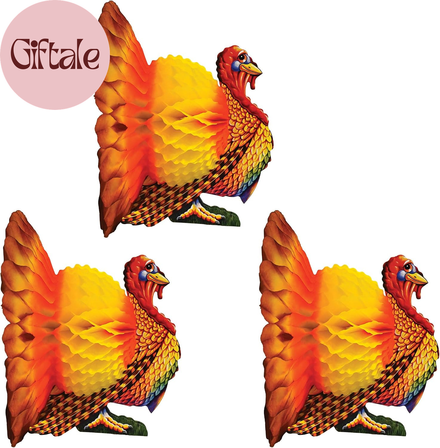 12-Inch Tissue Turkey Centerpiece; 3/Pack99066