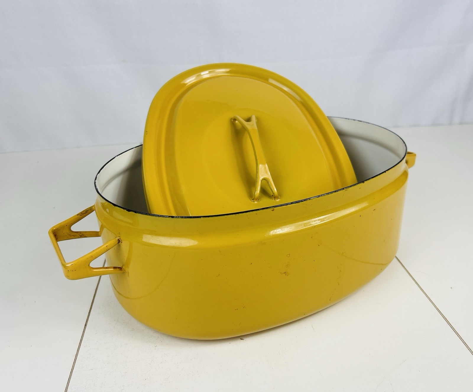 Finel Arabia Finland Enamel Pot Seppo Mallat Oval Mid Century Wärtsilä