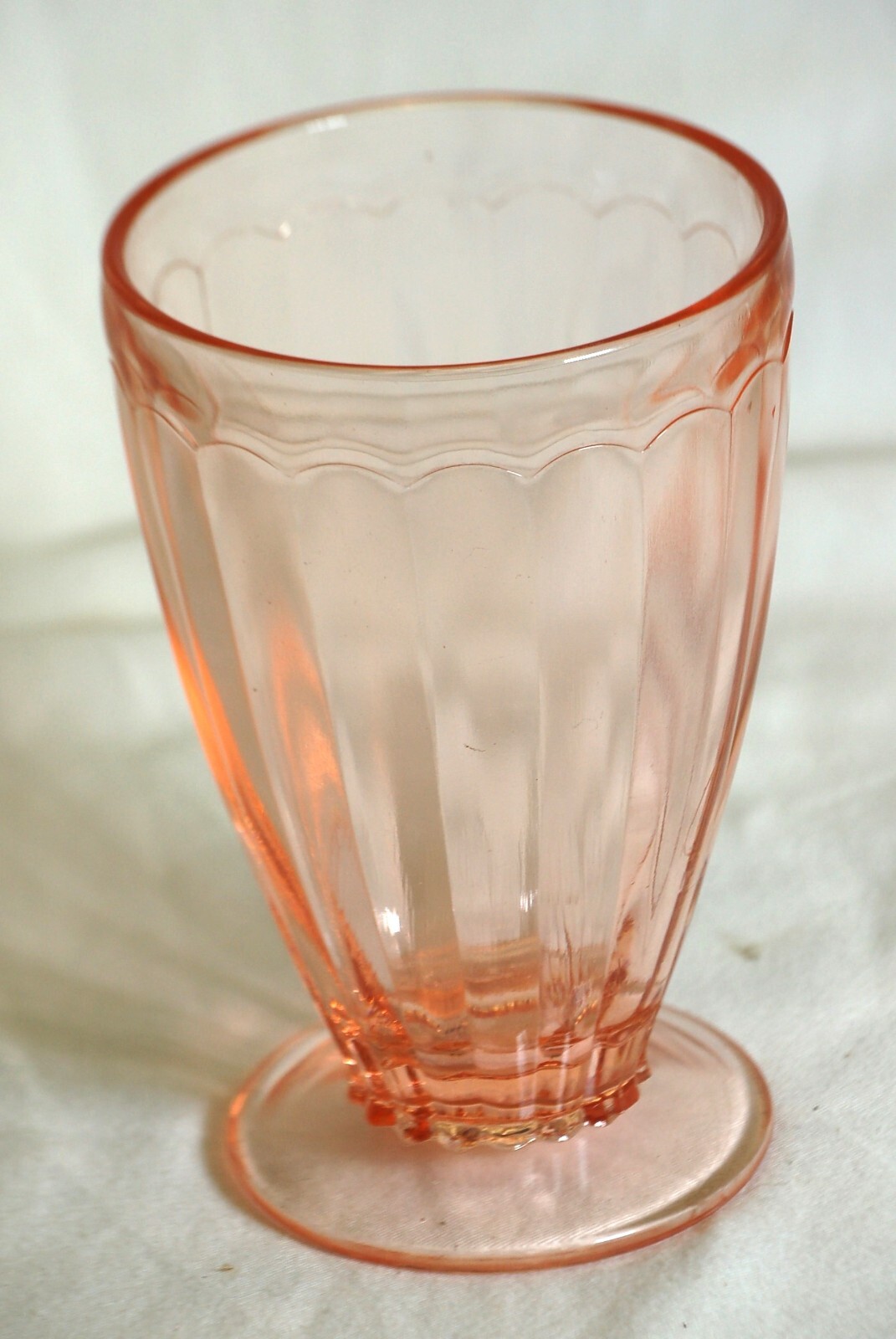 Pink Depression Glass Footed Tumbler Unknown Maker Vintage