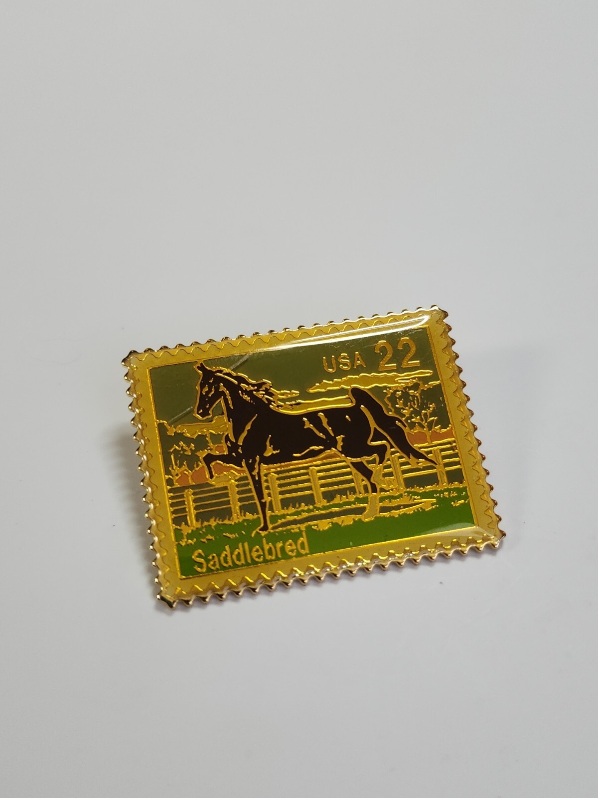 USPS Stamp Lapel Pin Saddlebred 22 Cents Horse